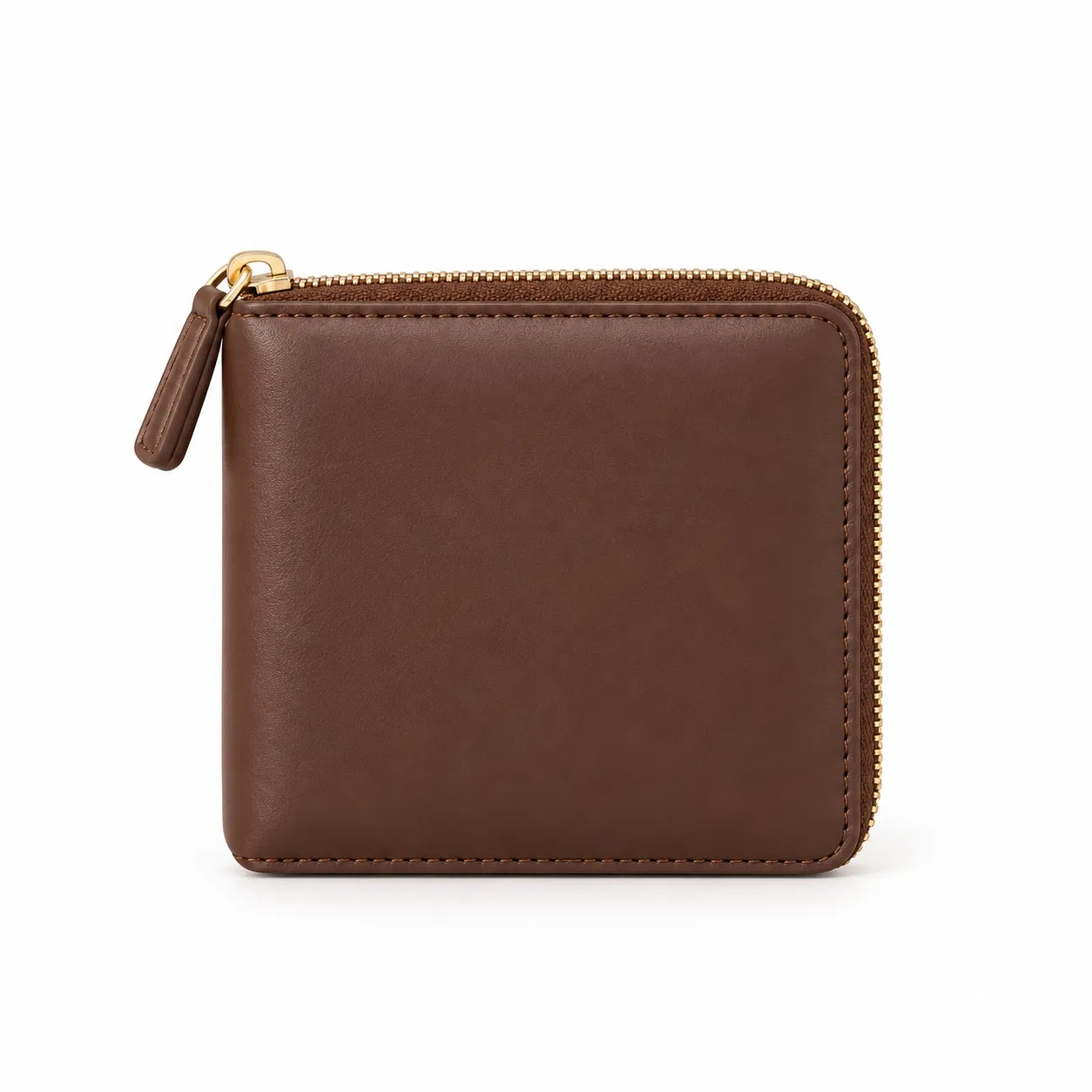 Custom Short PU Wallet with Zip Closure Card Slots and Coin Pocket