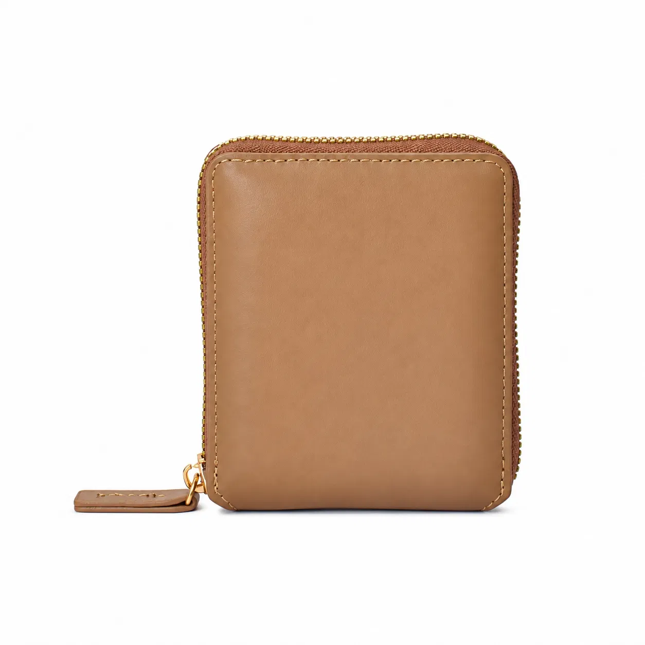 Custom Short PU Wallet with Zip Closure Card Slots and Coin Pocket