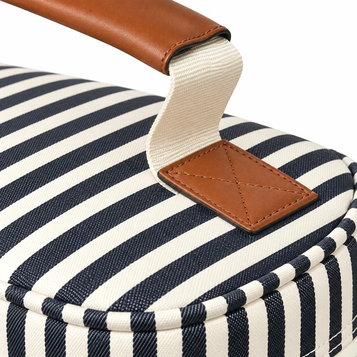 Custom Striped Wine Cooler Bag with Top Handle and Shoulder Strap