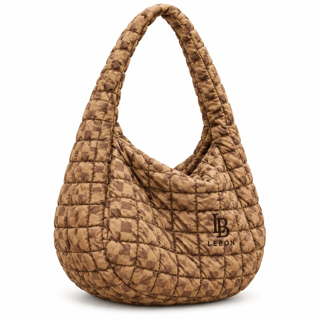 Women's Color Variant Quilted Polyester Crescent Hobo Shoulder Bag