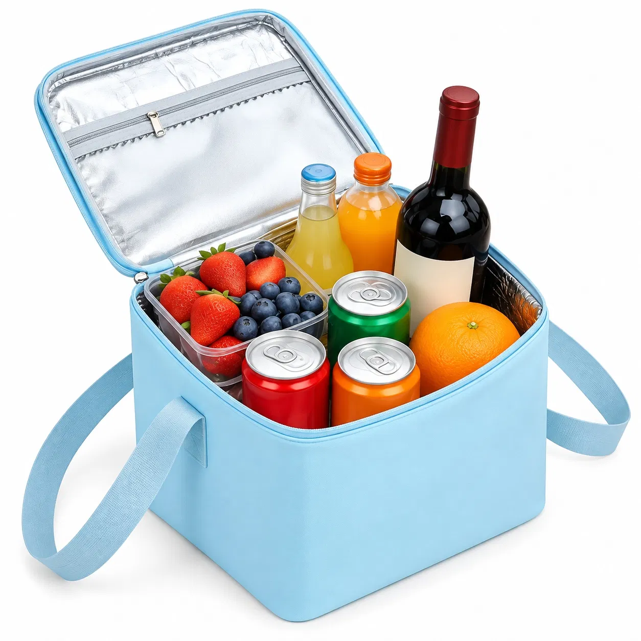 Custom Striped Wine Carrier Bag with Handle for Travel and Picnic
