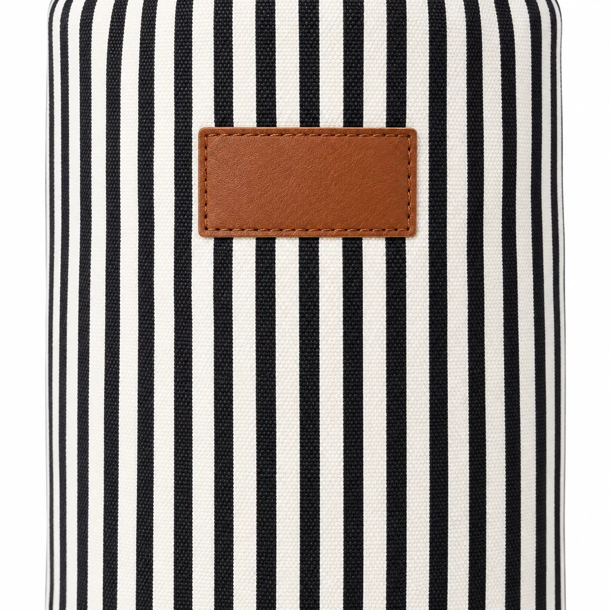 Striped Insulated Wine Bottle Carrier with Zipper and Shoulder Strap