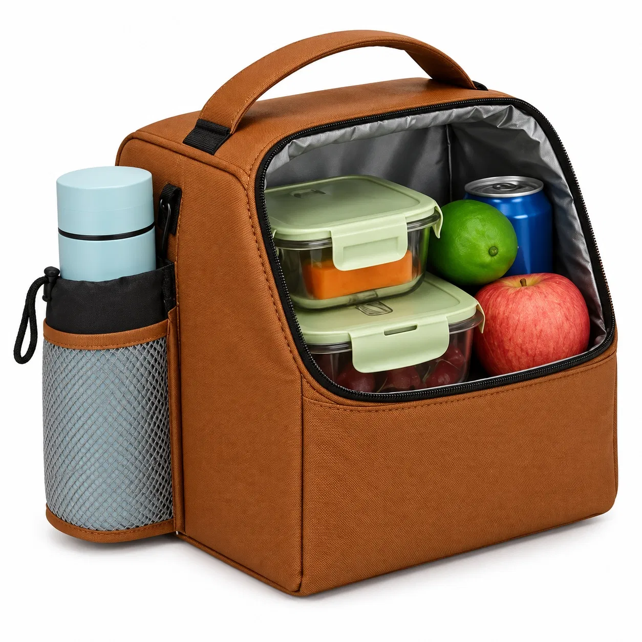 Portable Zippered Insulated Lunch Cooler Tote for Work and Daily Meals