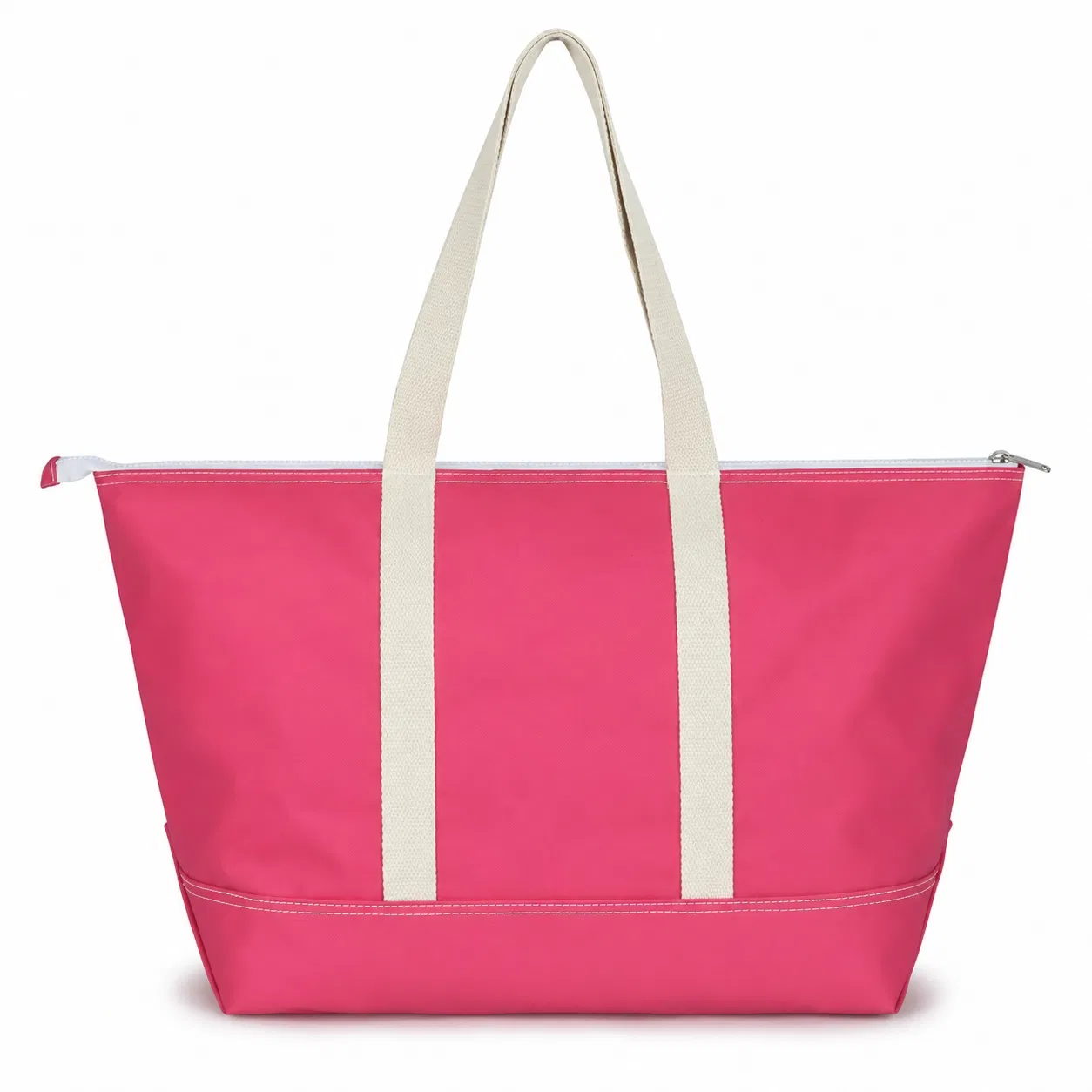 Polyester Beach Tote Bag with Zipper and Long Carry Handles