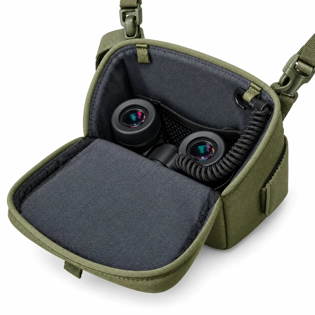 Polyester Binocular Harness Chest Bag with Adjustable Straps and Mesh Pocket