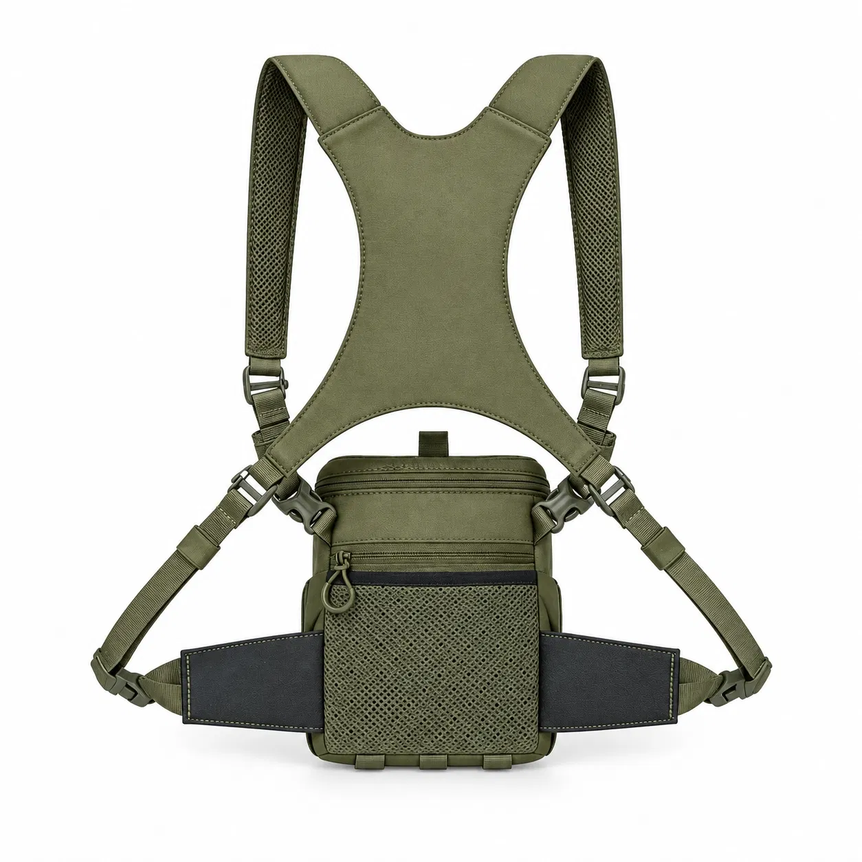 Polyester Binocular Harness Chest Bag with Adjustable Straps and Mesh Pocket