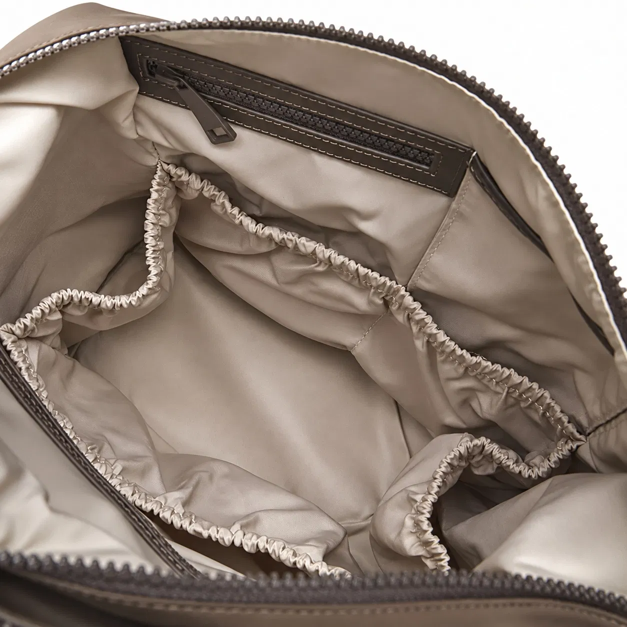 Nylon Tote Bag with Shoulder Strap and Multiple Organizer Pockets