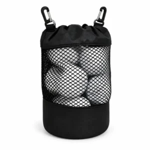 Custom Polyester Mesh Golf Ball Storage Bag with Drawstring and Clip Strap