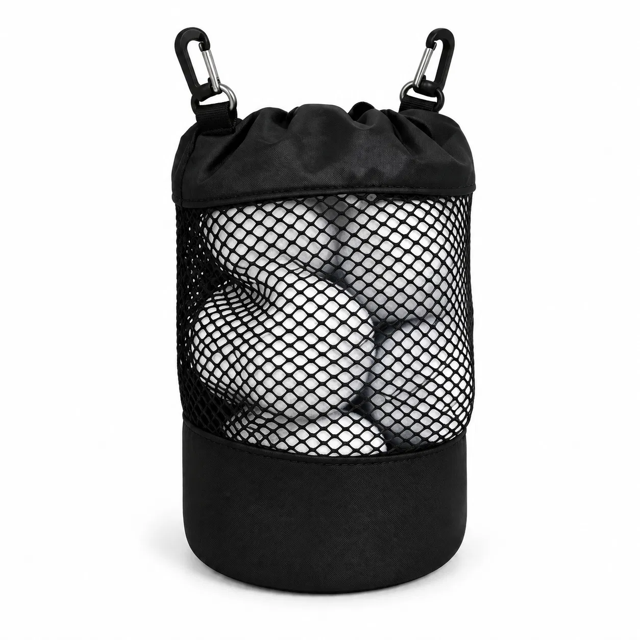 Polyester Mesh Golf Ball Storage Bag with Retractable Strap