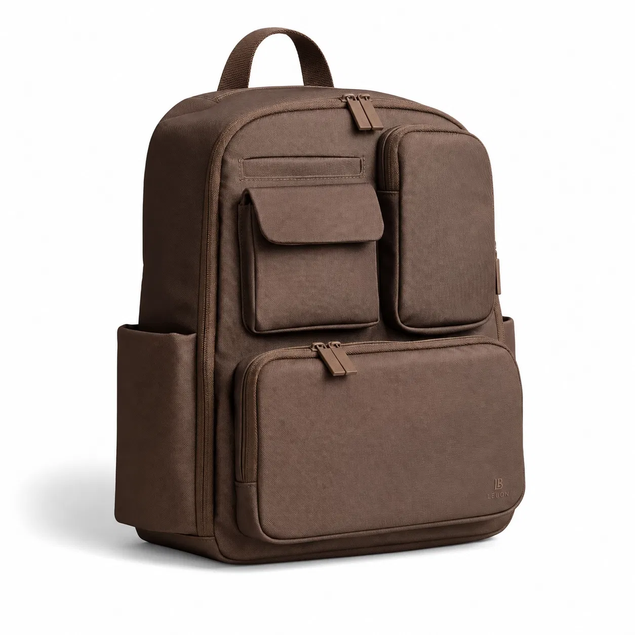 Black Nylon Diaper Backpack with Stroller Straps and Side Pockets