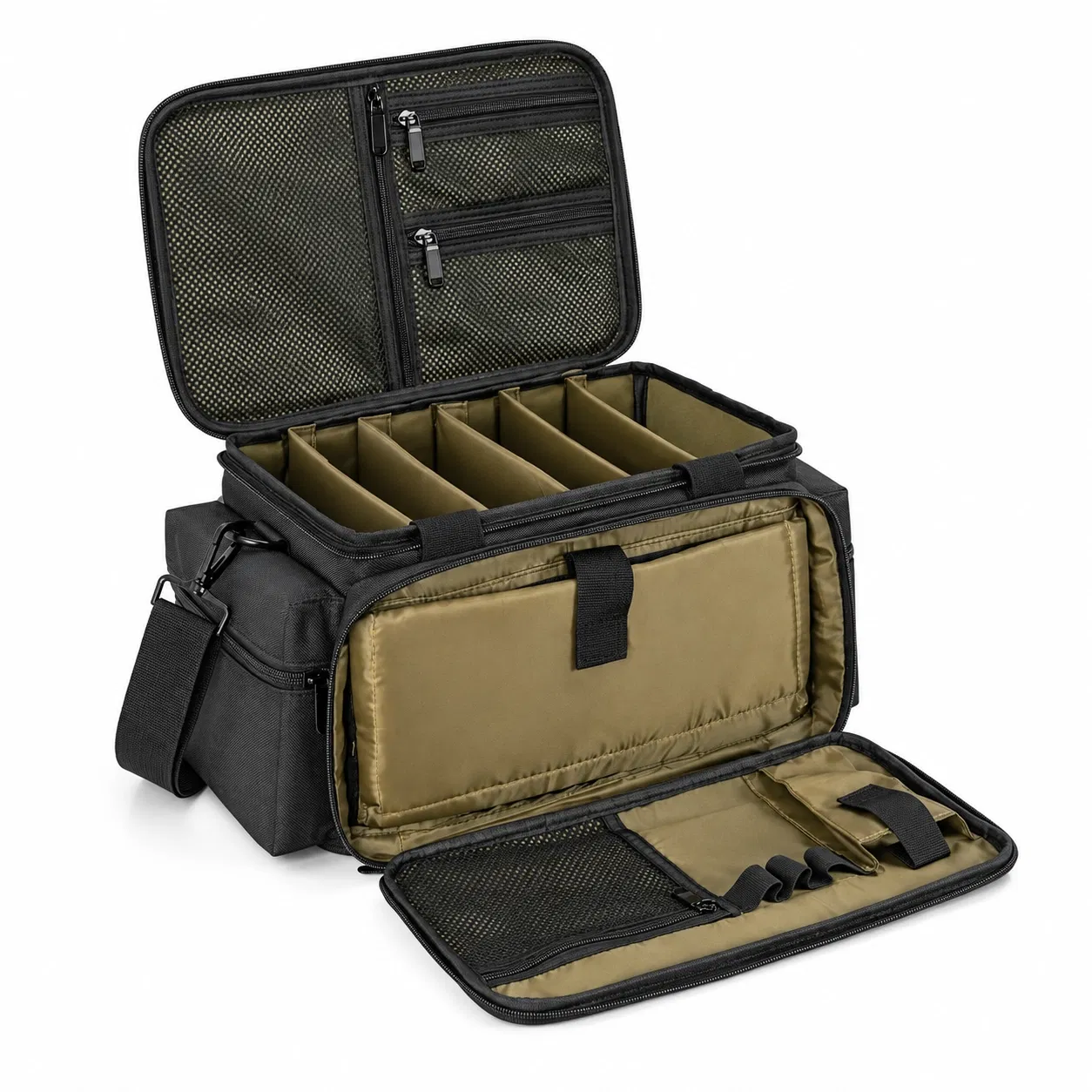 Custom Polyester DJ Cable Organizer Bag with Dividers and Multiple Pockets