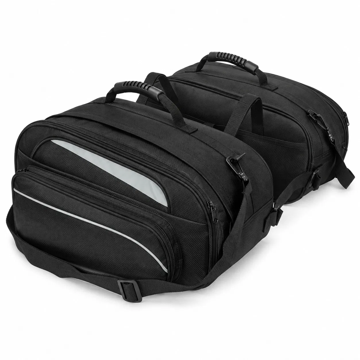 Custom Oxford Motorcycle Saddle Bag with Carry Handle and Zipper Pockets