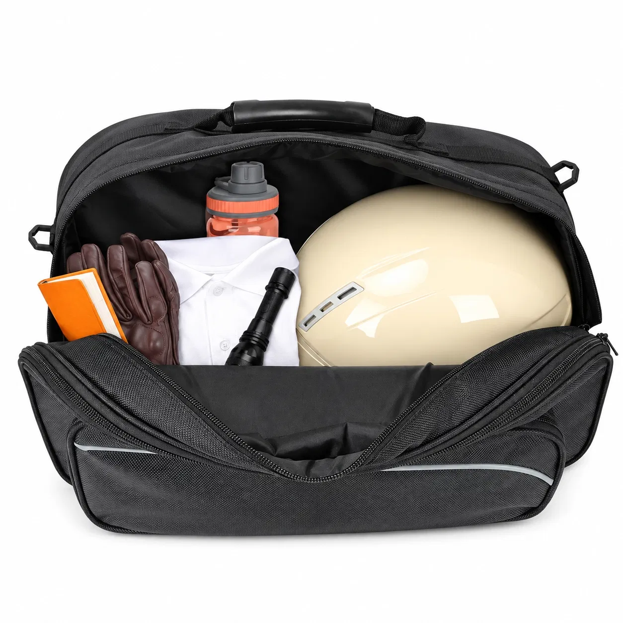 Custom Oxford Motorcycle Saddle Bag with Carry Handle and Zipper Pockets