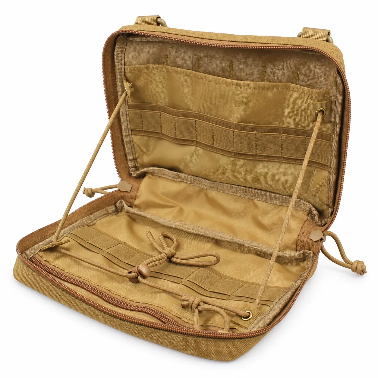 Custom Polyester Tool Organizer Pouch with Rear Attachment Straps and Zip Opening