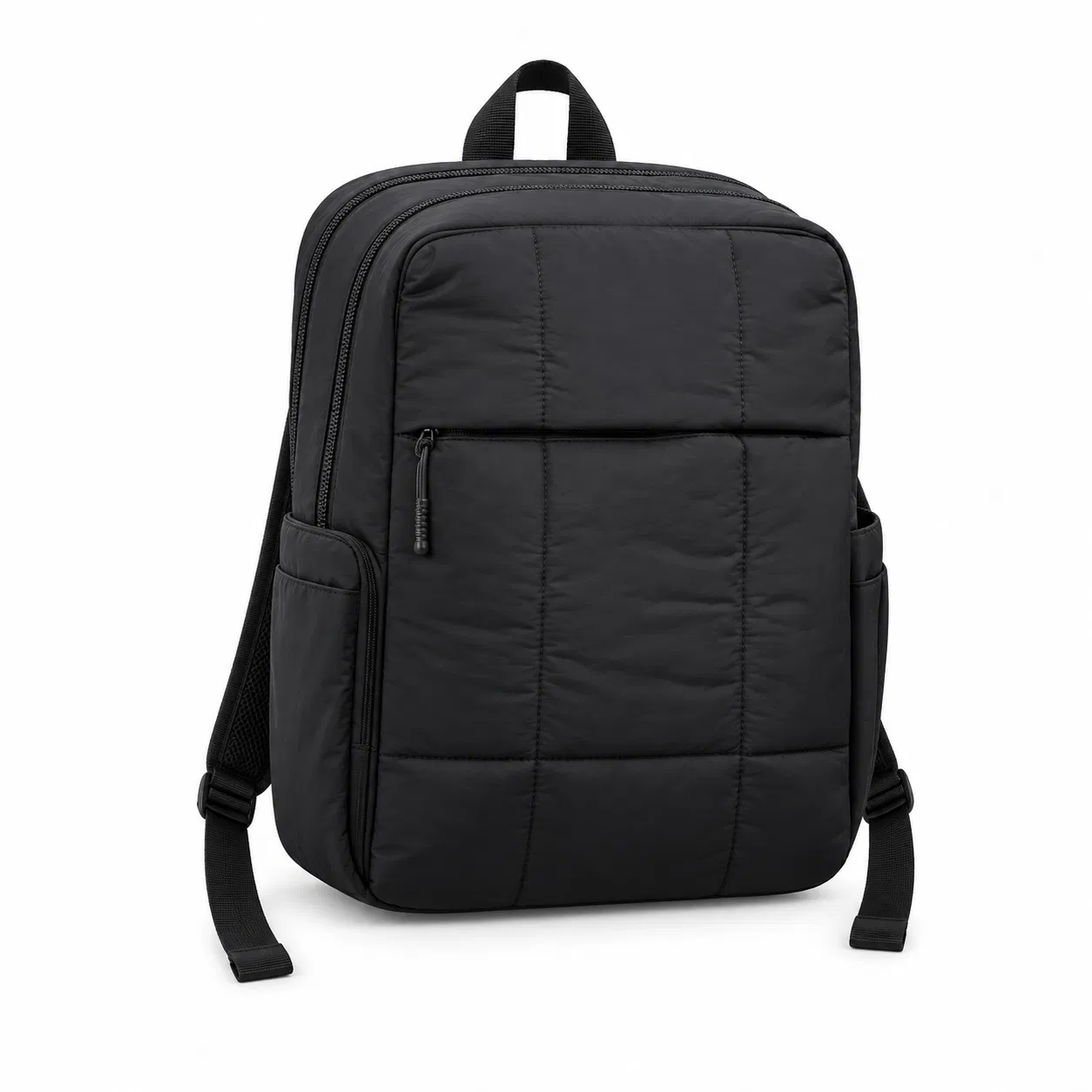 Custom Quilted Laptop Backpack with Twin Zip Compartments and Padded Shoulder Straps