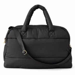 Custom Polyester Quilted Weekender Bag with Padded Handles and Shoulder Strap