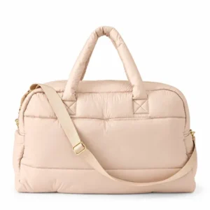 Custom Polyester Quilted Weekender Bag with Padded Handles and Shoulder Strap