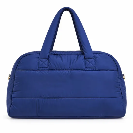 Custom Polyester Quilted Weekender Bag with Padded Handles and Shoulder Strap