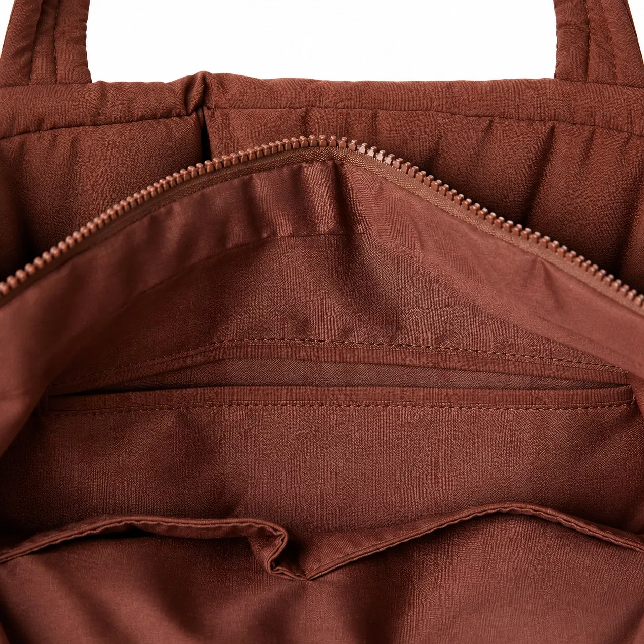 Custom Nylon Quilted Travel Bag with Lower Zipper Compartment and Shoulder Strap