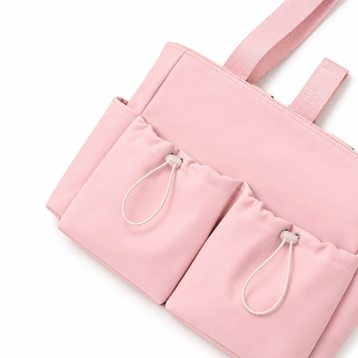 Custom Polyester Yoga Tote Bag with Mat Straps and Drawstring Front Pockets