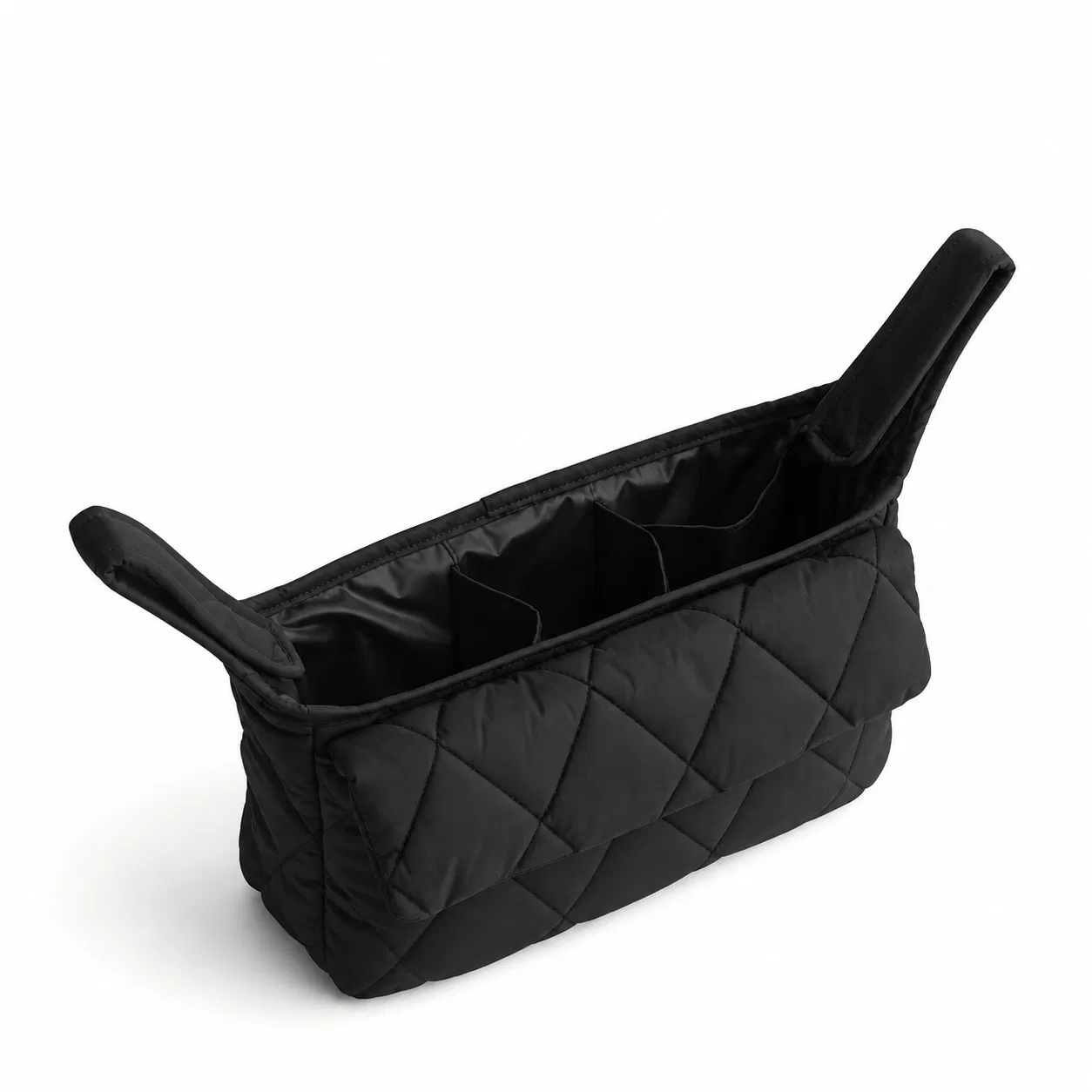 Custom Quilted Stroller Organizer Bag with Hanging Straps and Inner Pockets
