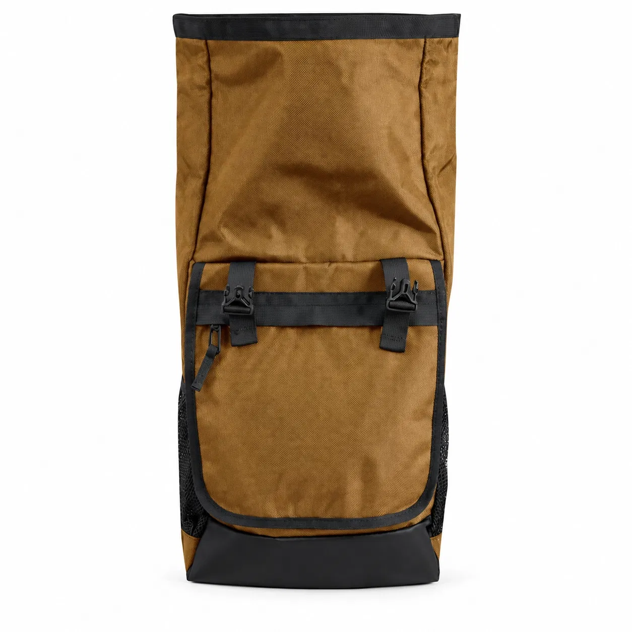 Custom Roll Top Laptop Backpack with Double Buckles and Side Mesh Pockets