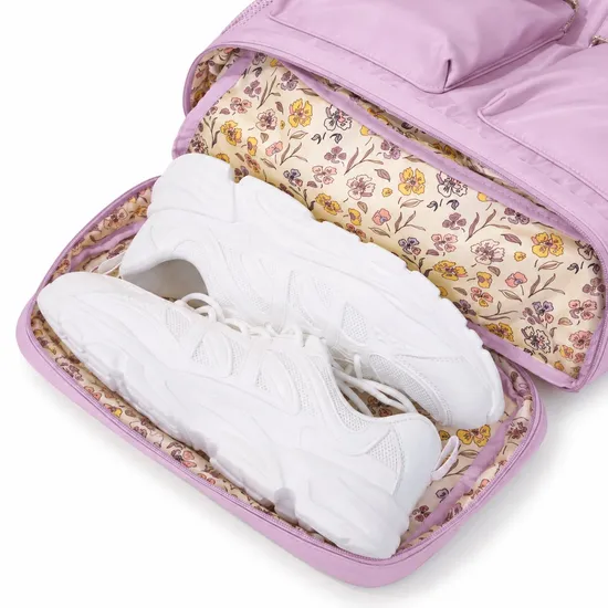 Custom Oxford Flap Backpack with Drawstring Top and Bottom Zipper Compartment