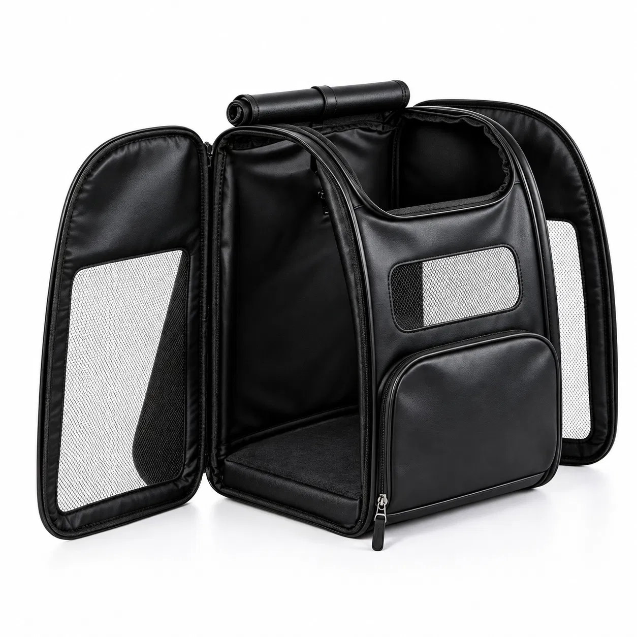 Logo Breathable Oxford Pet Backpack Carrier with Mesh Lining