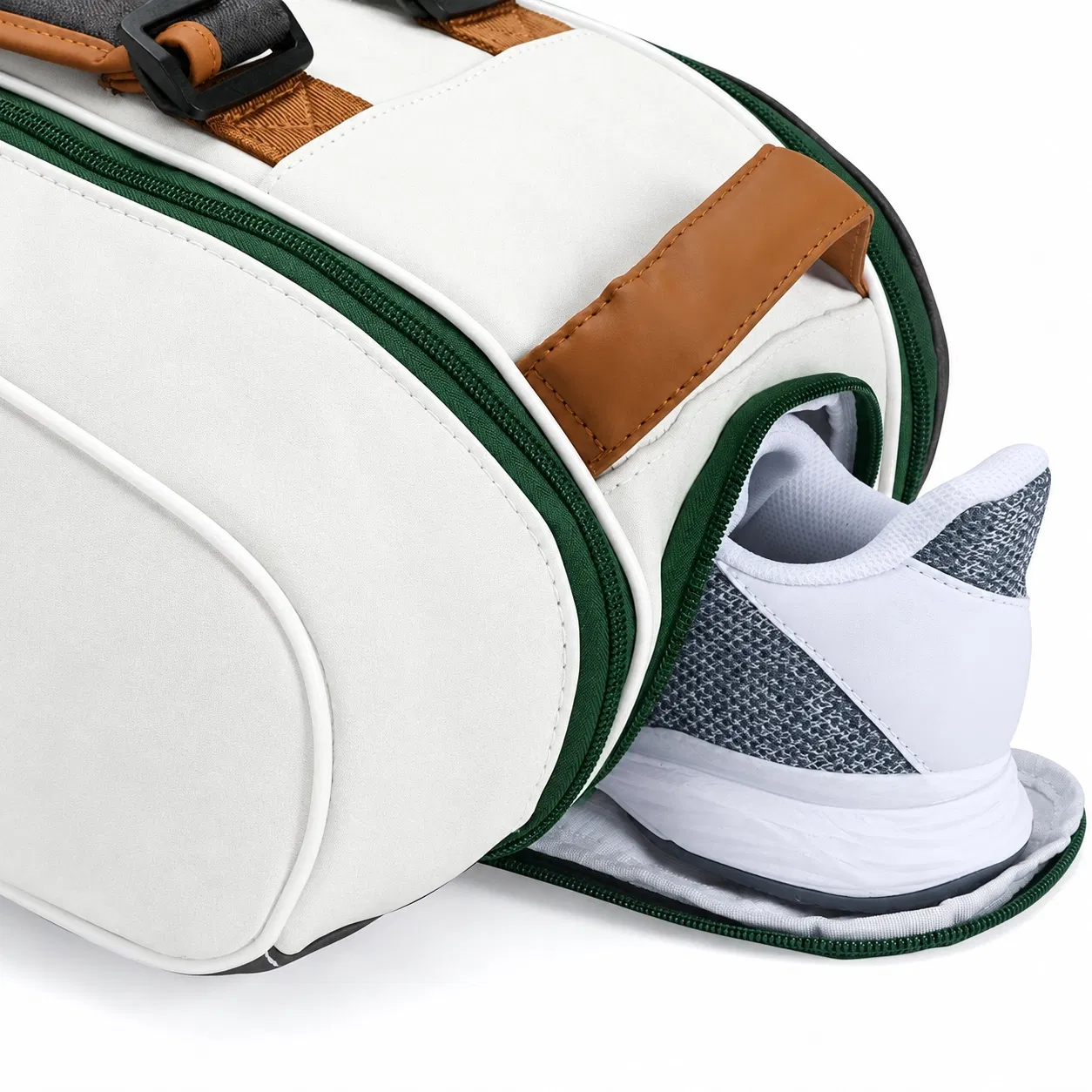 Custom Nylon Tennis Racket Bag with Separate Shoe Compartment and Carry Straps