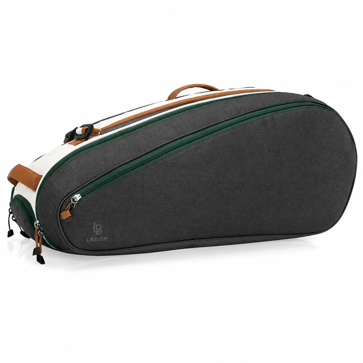 Custom Nylon Tennis Racket Bag with Separate Shoe Compartment and Carry Straps