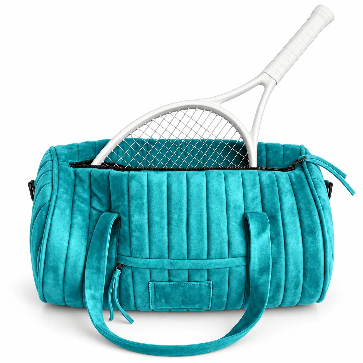 Custom Quilted Suede Style Sports Duffle Bag with Carry Handles