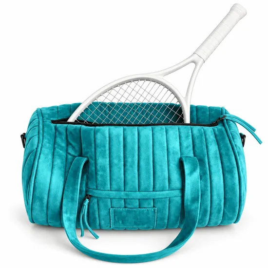 Custom Quilted Suede Style Sports Duffle Bag with Carry Handles