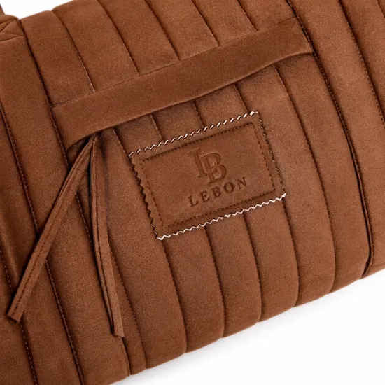 Custom Quilted Suede Style Sports Duffle Bag with Carry Handles