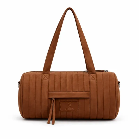 Custom Quilted Suede Style Sports Duffle Bag with Carry Handles