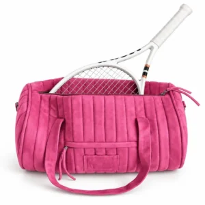 Logo Large Quilted Tennis Racket Duffle Tote Gym Bag