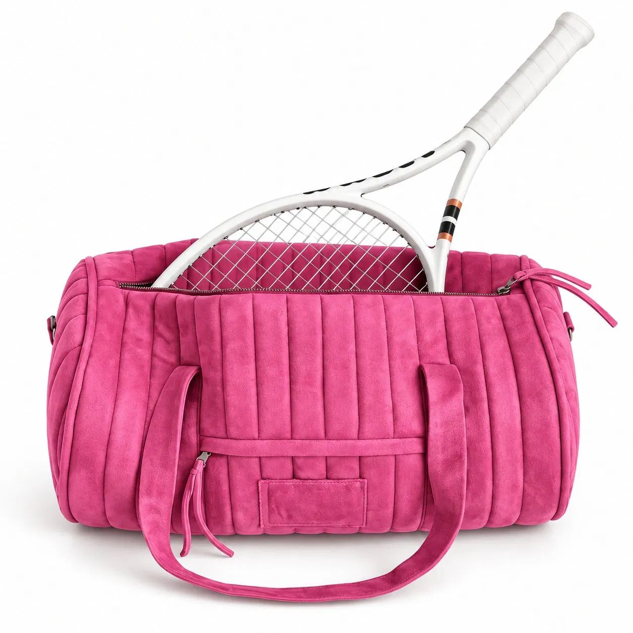 Logo Large Quilted Tennis Racket Duffle Tote Gym Bag