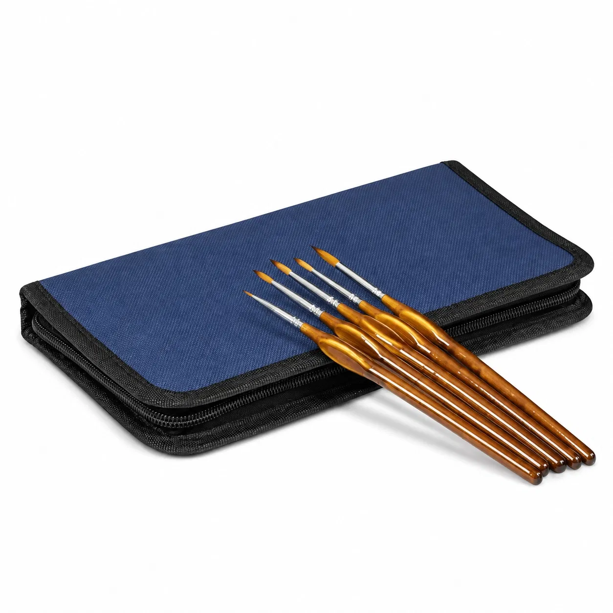 Custom Polyester Paint Brush Holder Case with Folding Panels and Wrist Strap