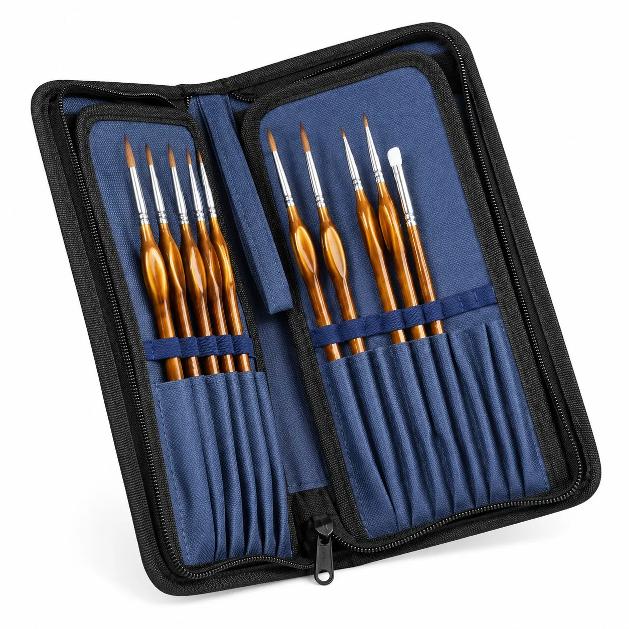 Custom Polyester Paint Brush Holder Case with Folding Panels and Wrist Strap