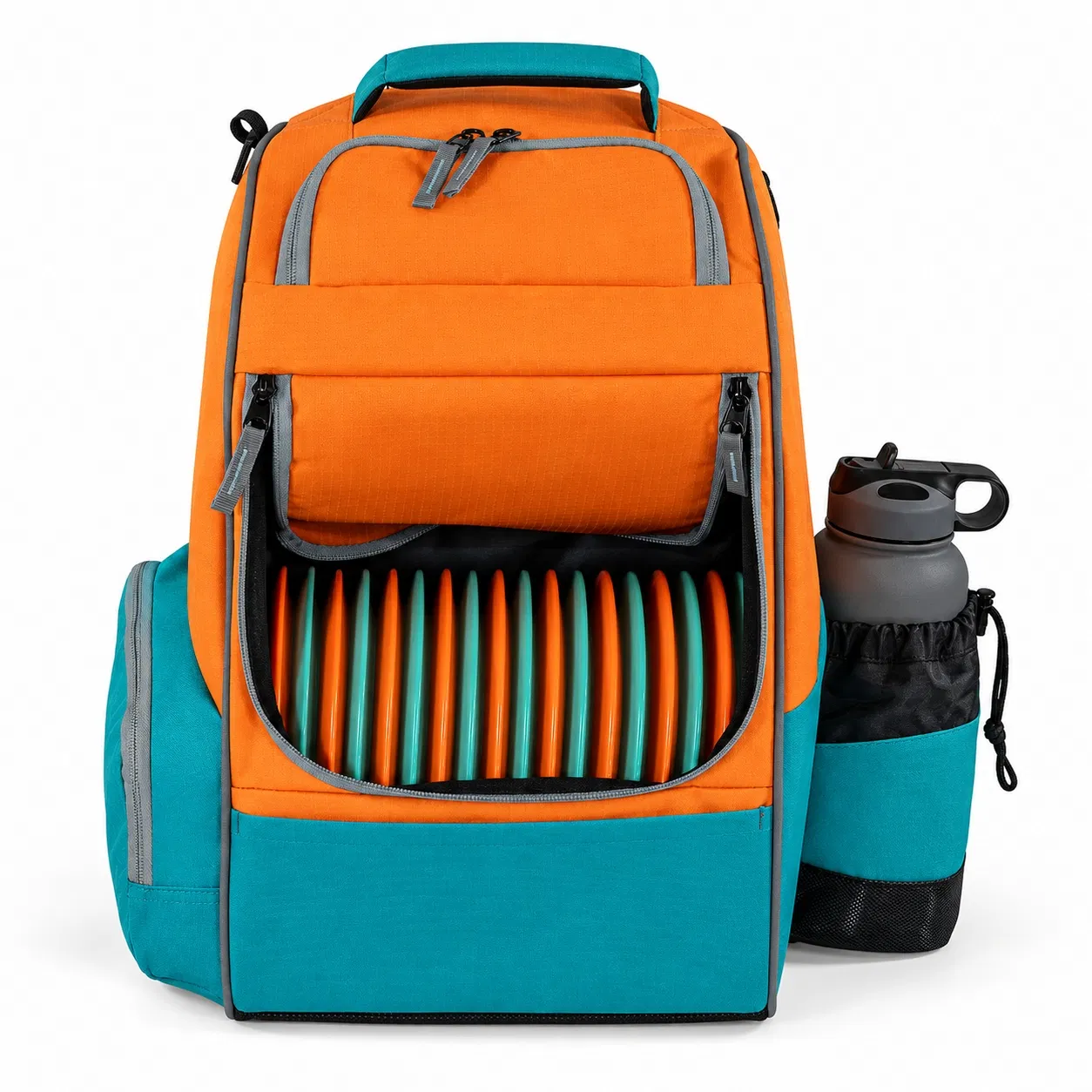 Custom Disc Golf Backpack with Front Disc Storage and Bottle Pocket