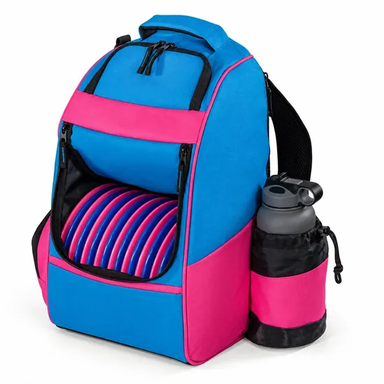 Custom Disc Golf Backpack with Front Disc Storage and Bottle Pocket