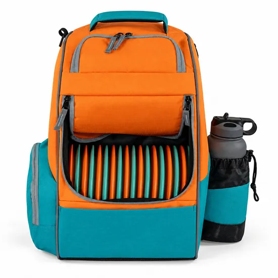 Custom Disc Golf Backpack with Front Disc Storage and Bottle Pocket