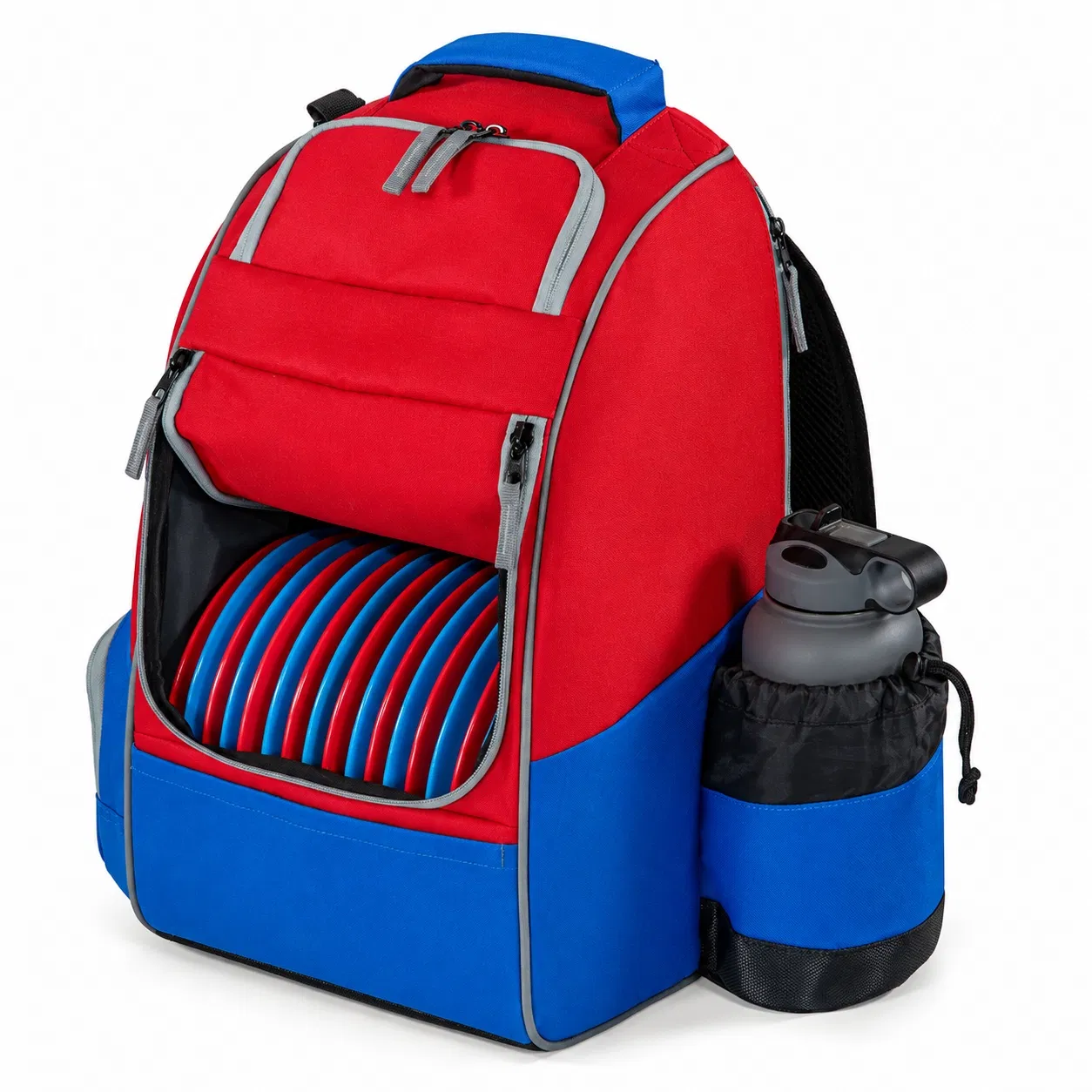 Custom Disc Golf Backpack with Front Disc Storage and Bottle Pocket
