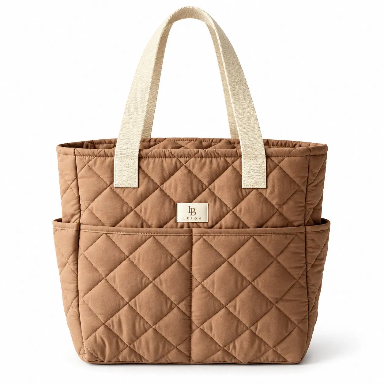 Logo Outdoor Quilted Diaper Nappy Tote Bag Convertible Backpack with Multiple Pockets