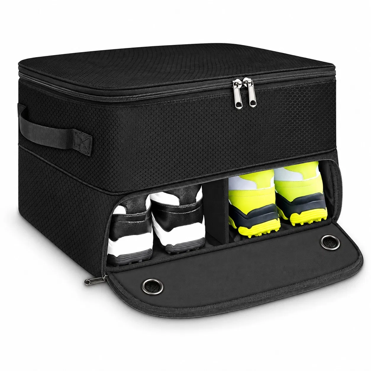 Custom Two Layer Golf Trunk Organizer Bag with Shoe Storage and Dividers