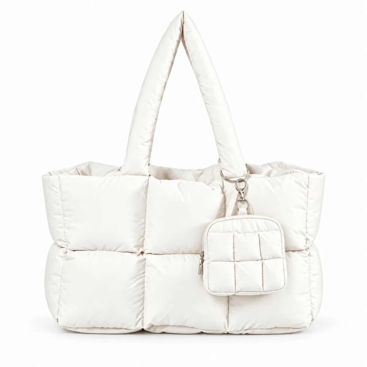 Lavender Quilted Cotton Tote Bag with Detachable Coin Purse
