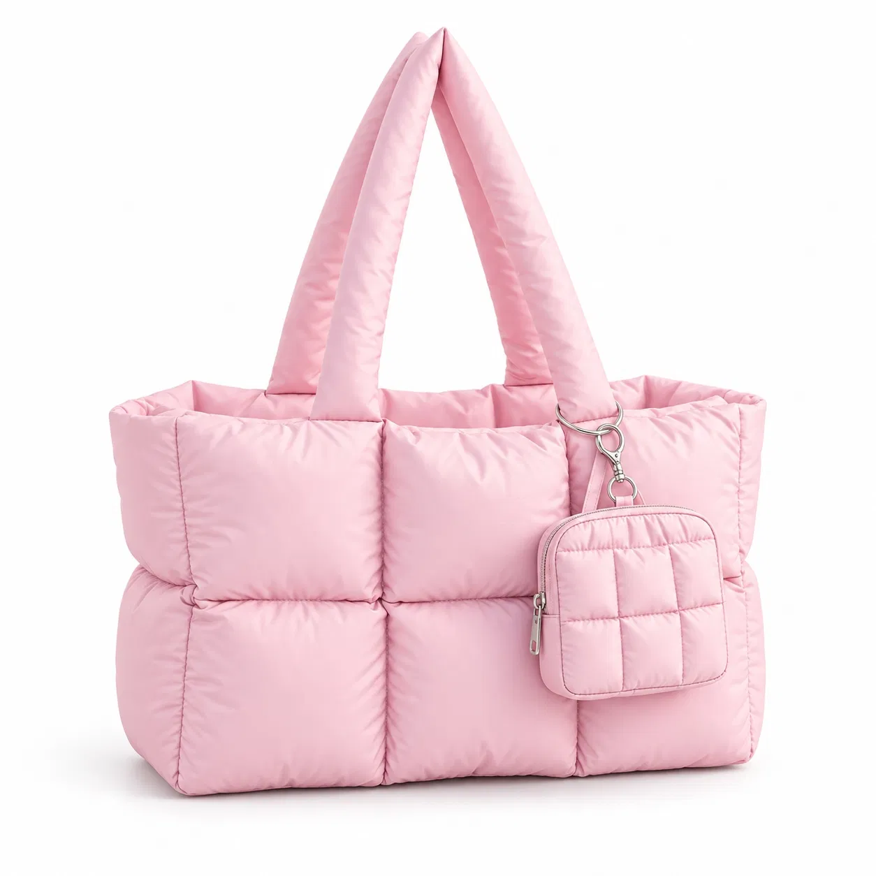Lavender Quilted Cotton Tote Bag with Detachable Coin Purse