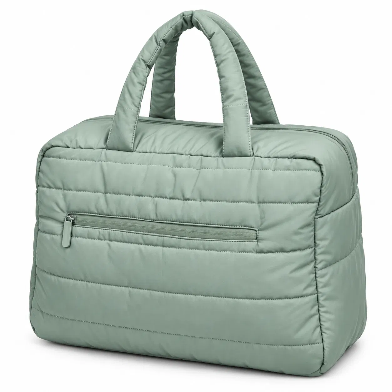 Custom Quilted Diaper Tote Bag with Shoulder Strap and Exterior Storage Pockets
