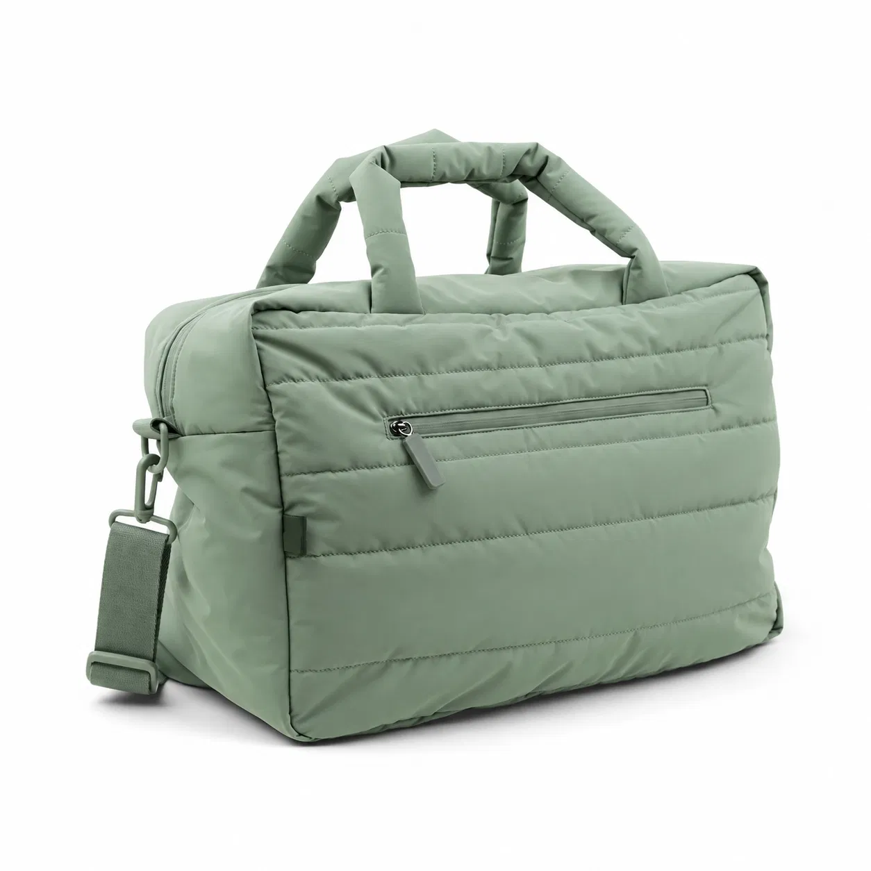 Custom Quilted Diaper Tote Bag with Shoulder Strap and Exterior Storage Pockets