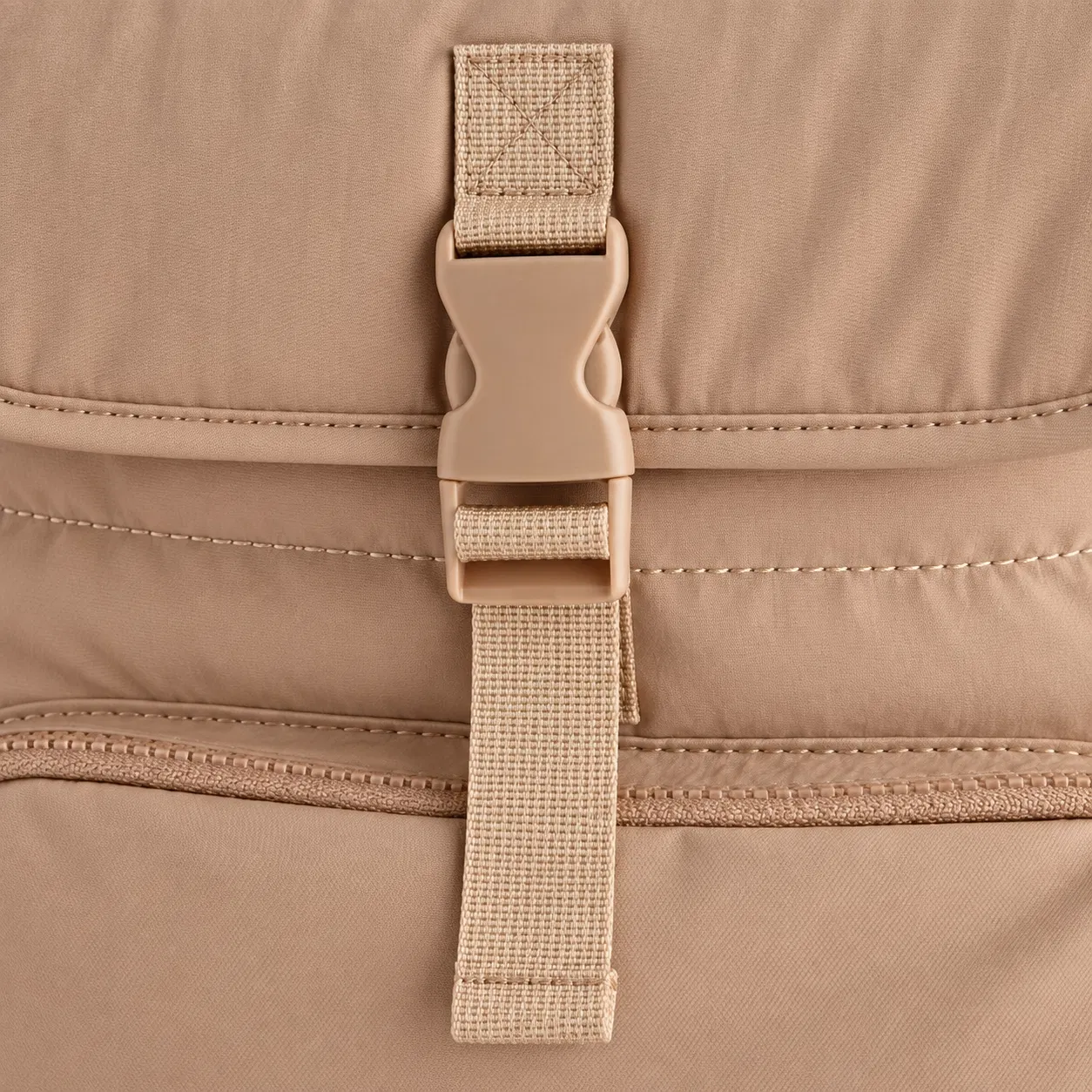 Custom Padded Drawstring Backpack with Flap Buckle and Front Zipper Pocket