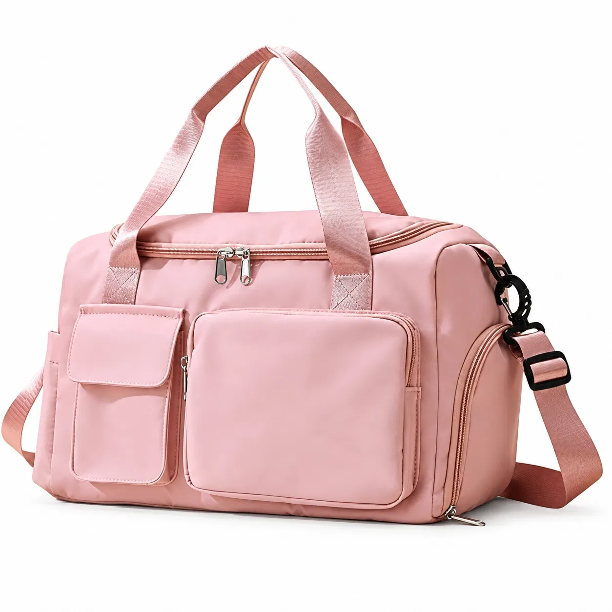 Custom Polyester Gym Duffle with Front Flap Pocket and Shoe Compartment